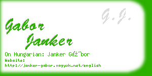 gabor janker business card